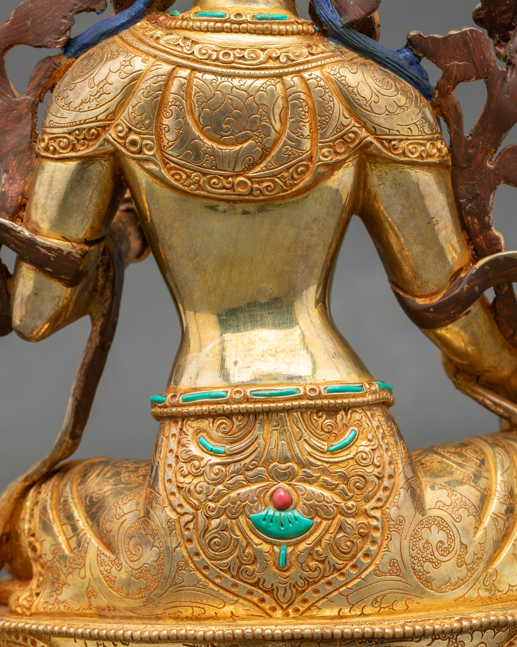 Graceful Green Tara Sculpture – Handmade Buddhist Altar Decor