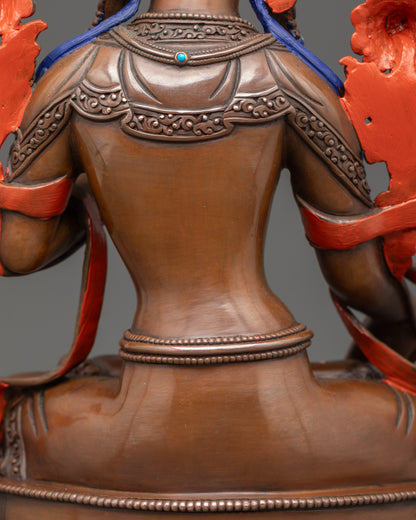 Oxidized Sita Tara Statue | Handmade Himalayan Buddhist Artwork