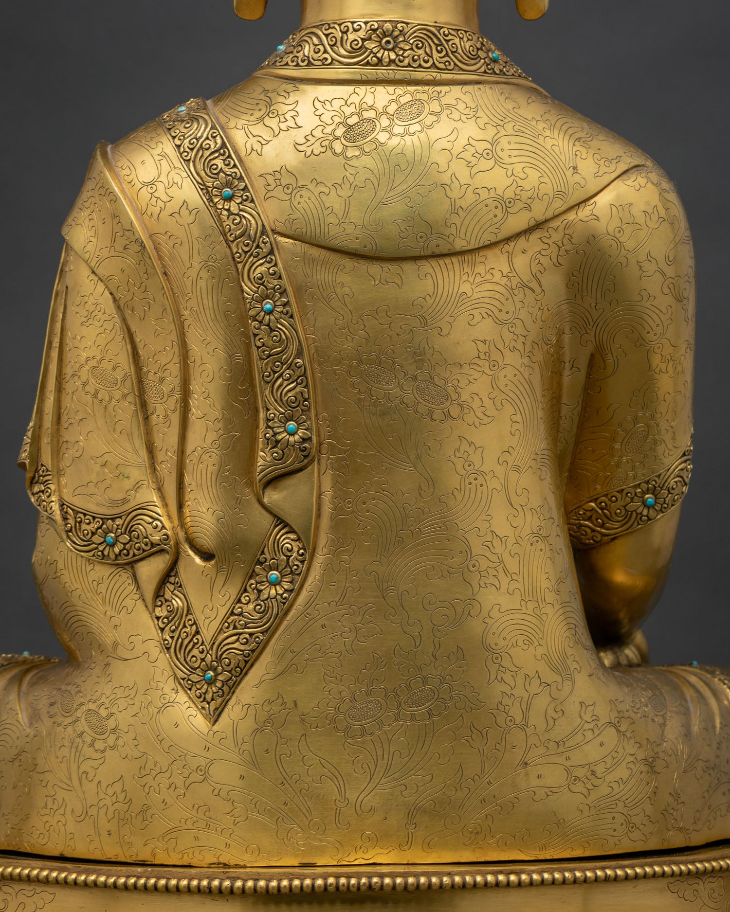 Buddha Shakyamuni Statue | Fully Gold Fire-Gilded Copper Sculpture