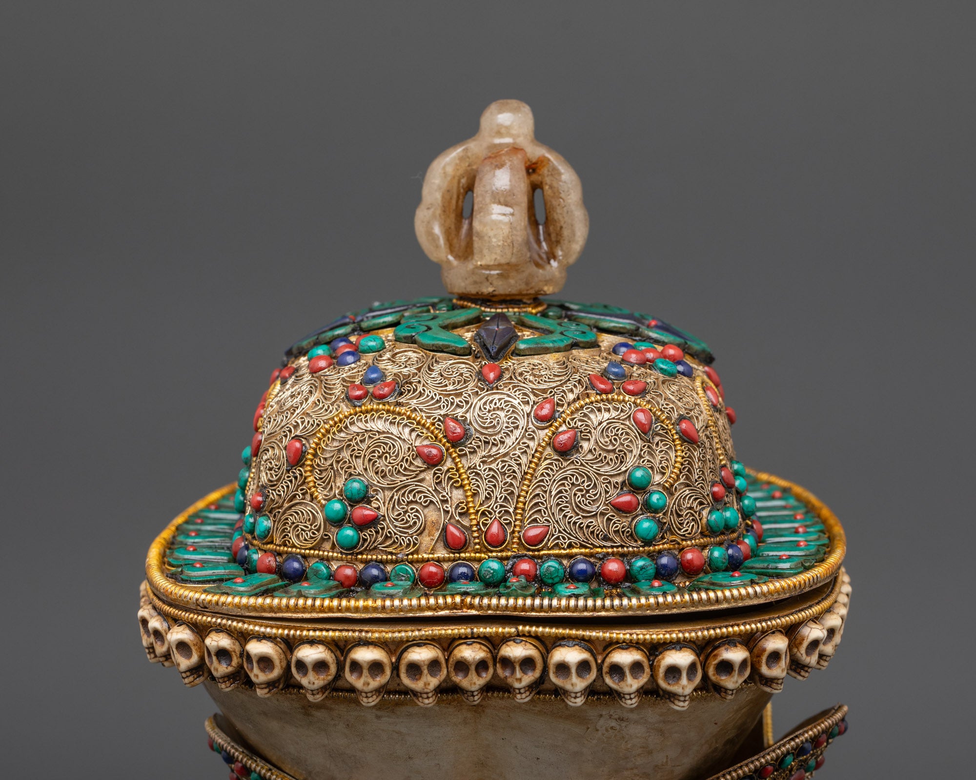 Sacred Tibetan Ritual Kapala Set | Handcrafted Skull Cups for Vajrayana