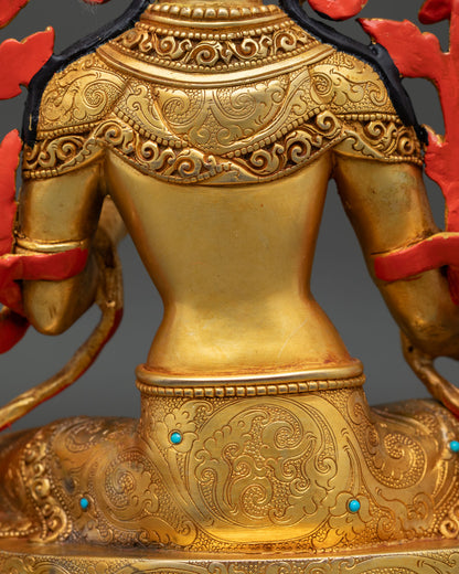 Green Tara Statue for Buddhist Practice & Home Altar