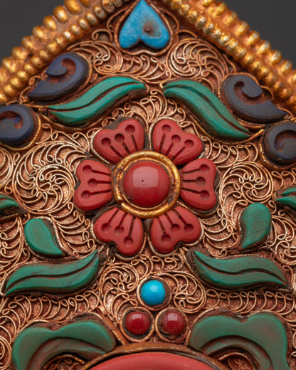 Wheel of Dharma with Kalash Base | Himalayan Buddhist Craft in Nepal