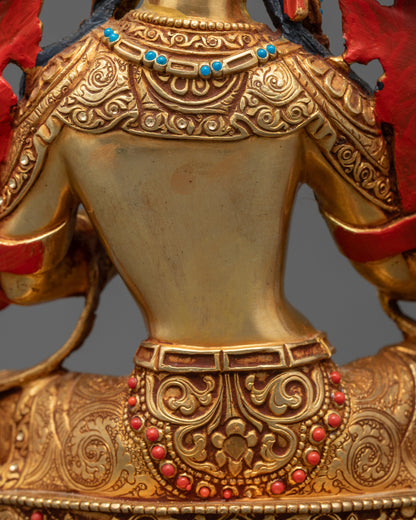 Nepalese Green Tara Sculpture | Buddhist Goddess of Altar & Meditation