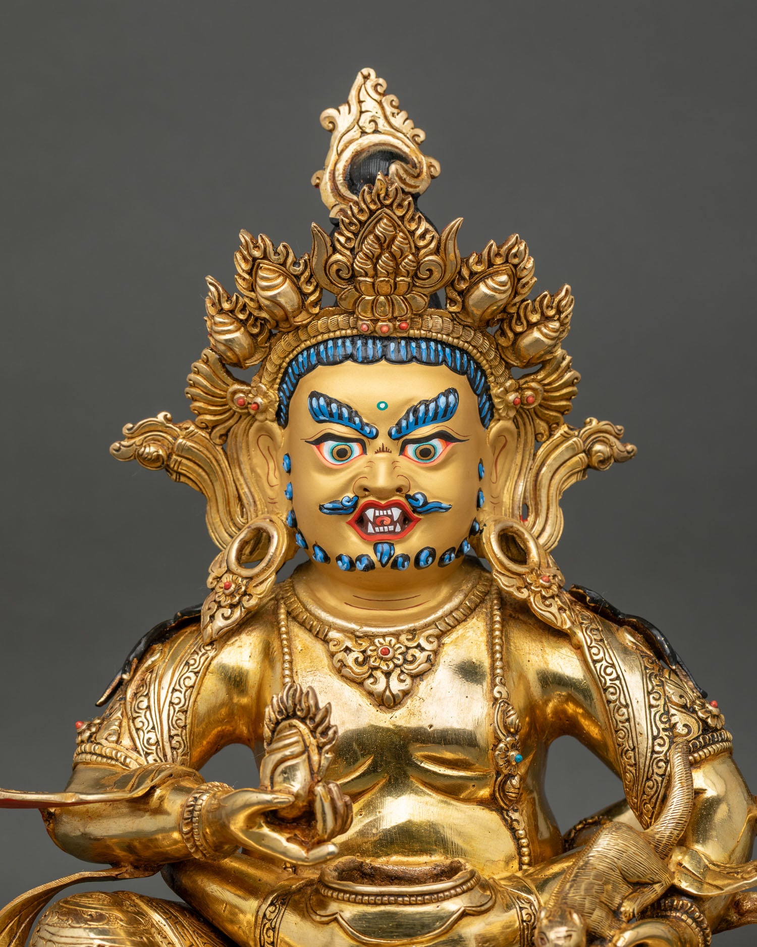 Red Dzambhala Statue | Powerful Buddhist Wealth Deity