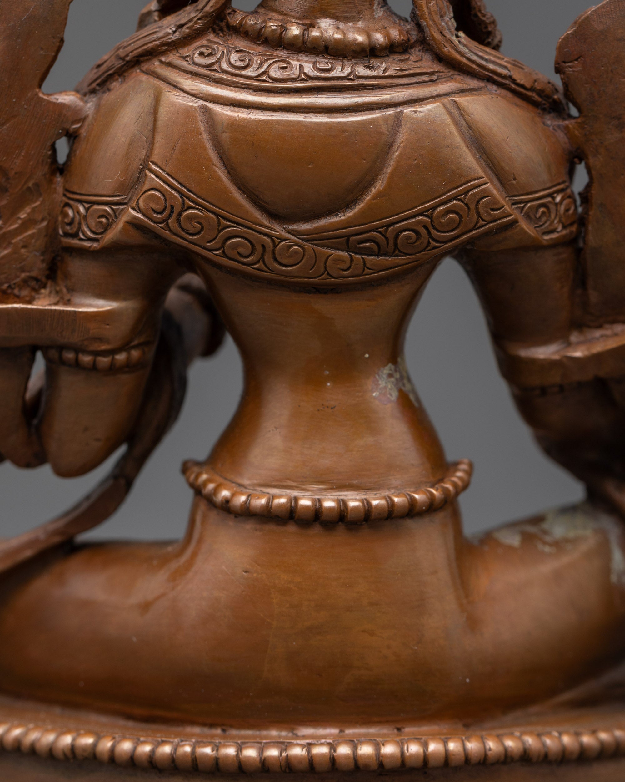 Oxidized Copper Green Tara Statue | Handcrafted Buddhist Sculpture