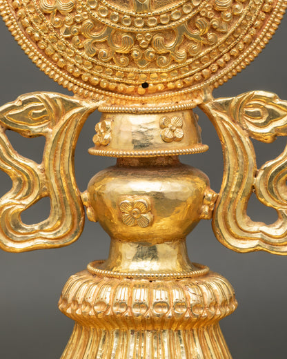 Dharma Chakra with Two Deer – Sacred Buddhist Decor from Nepal