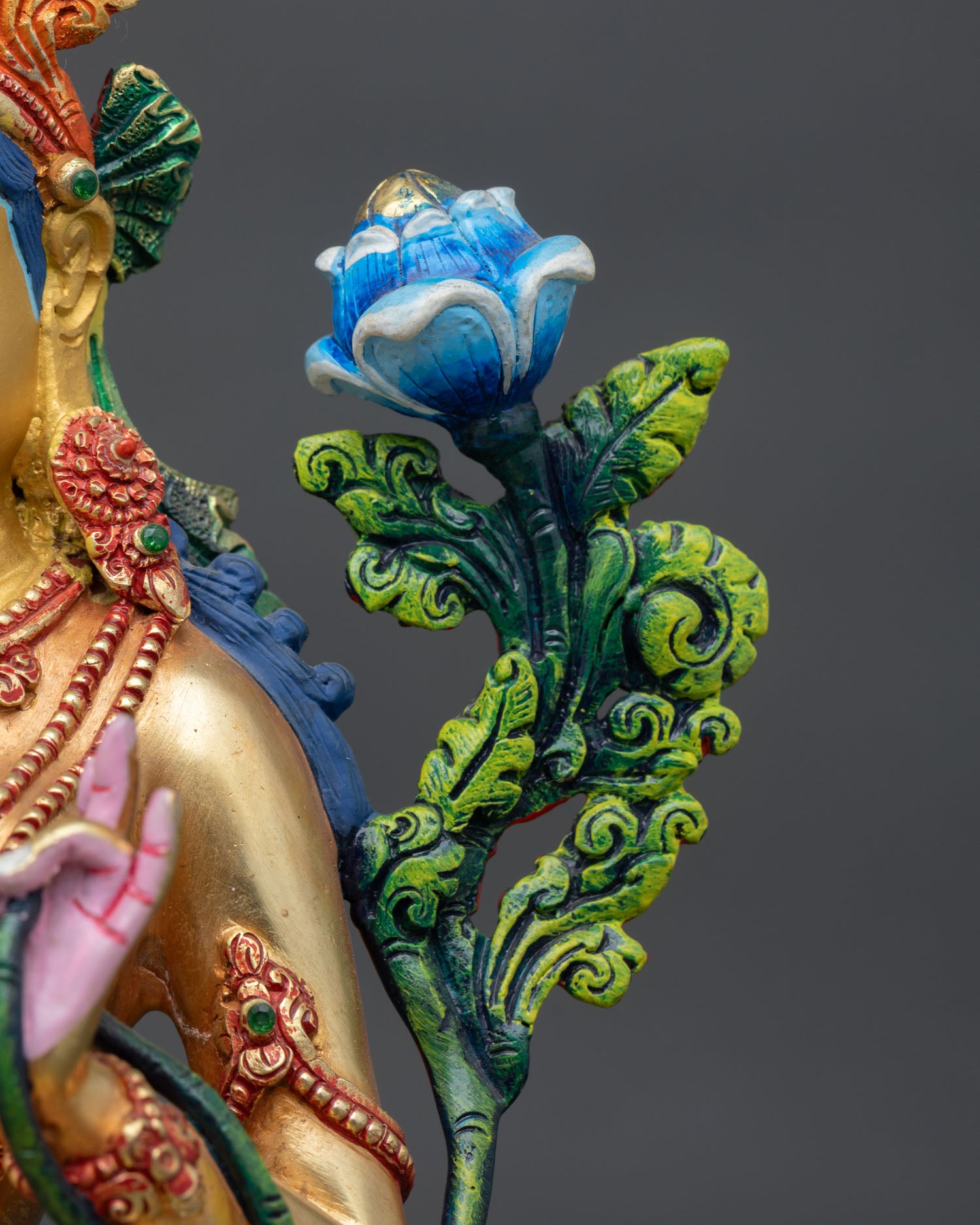 Multi-Colored Green Tara Statue | Goddess of Swift Compassion