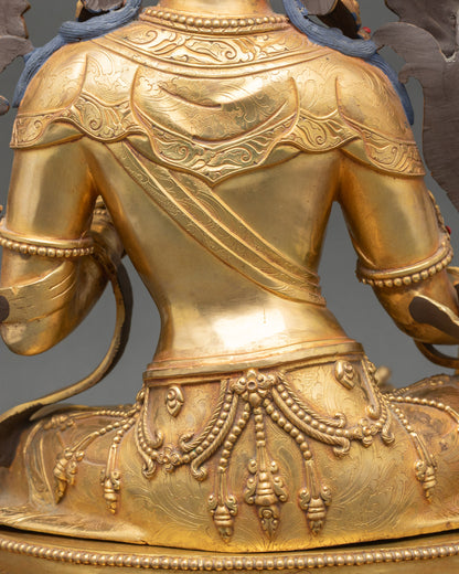 Green Tara Bodhisattva Statue | Traditional Himalayan Copper Sculpture