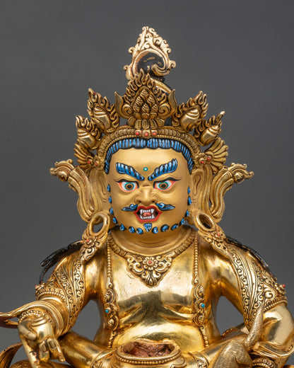 Green Dzambhala Statue | Buddhist Wealth Deity