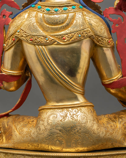 Liberating Green Tara Statue | Traditional Tibetan Buddhist Artwork