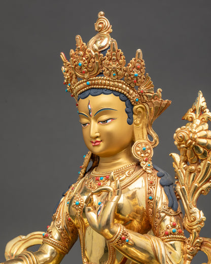 White Tara Sculpture for Meditation and Spiritual Practice