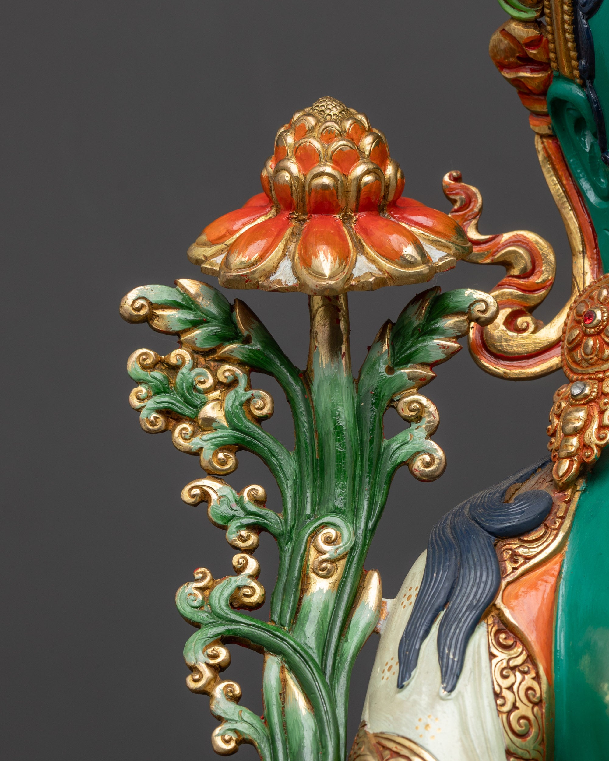 22" Mother Green Tara Statue for Altar | Tibetan Buddhist Sculpture