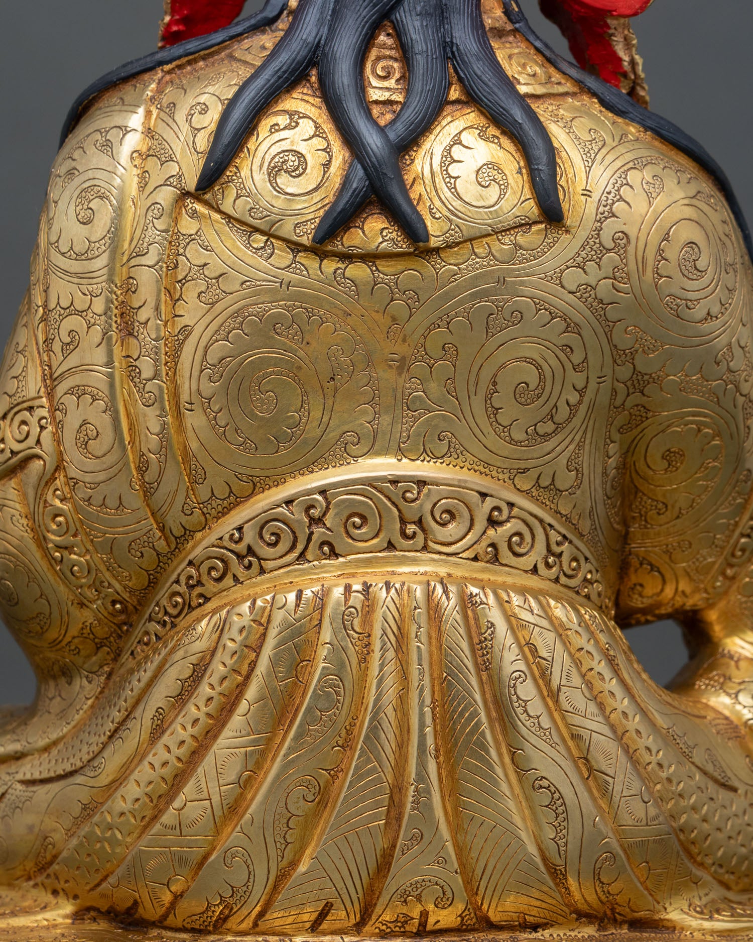 Gold-Gilded Guru Rinpoche Statue | Sacred Buddhist Sculpture