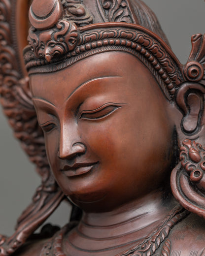 Handcrafted Two Arm Chenrezig Statue for Inner Peace