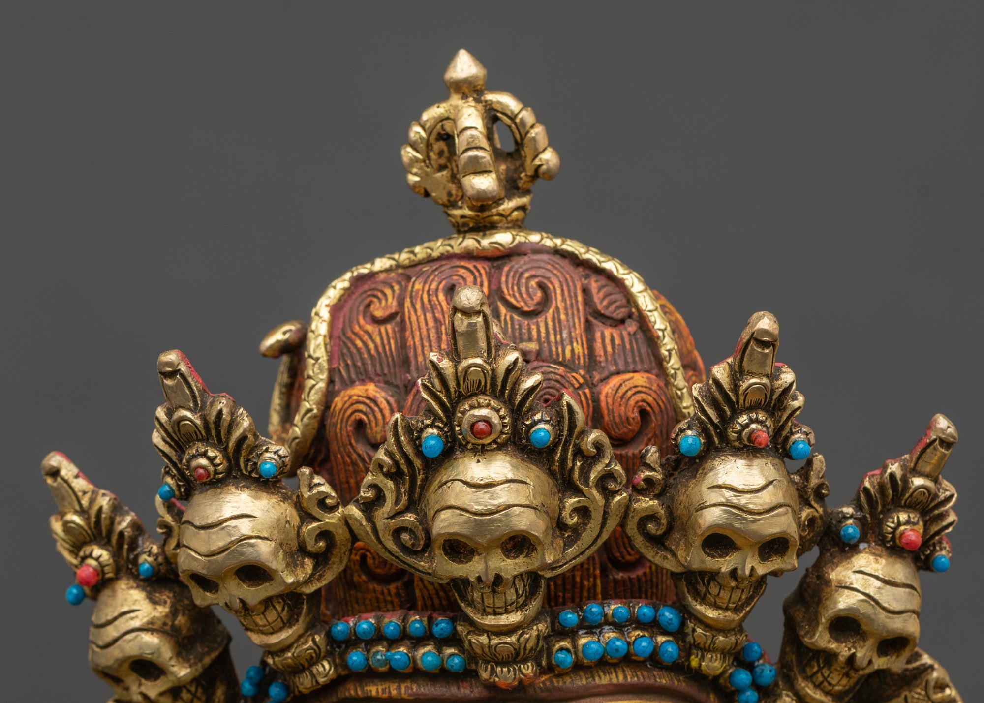 Four-Armed Mahakala Statue | Tibetan Protector Deity Sculpture