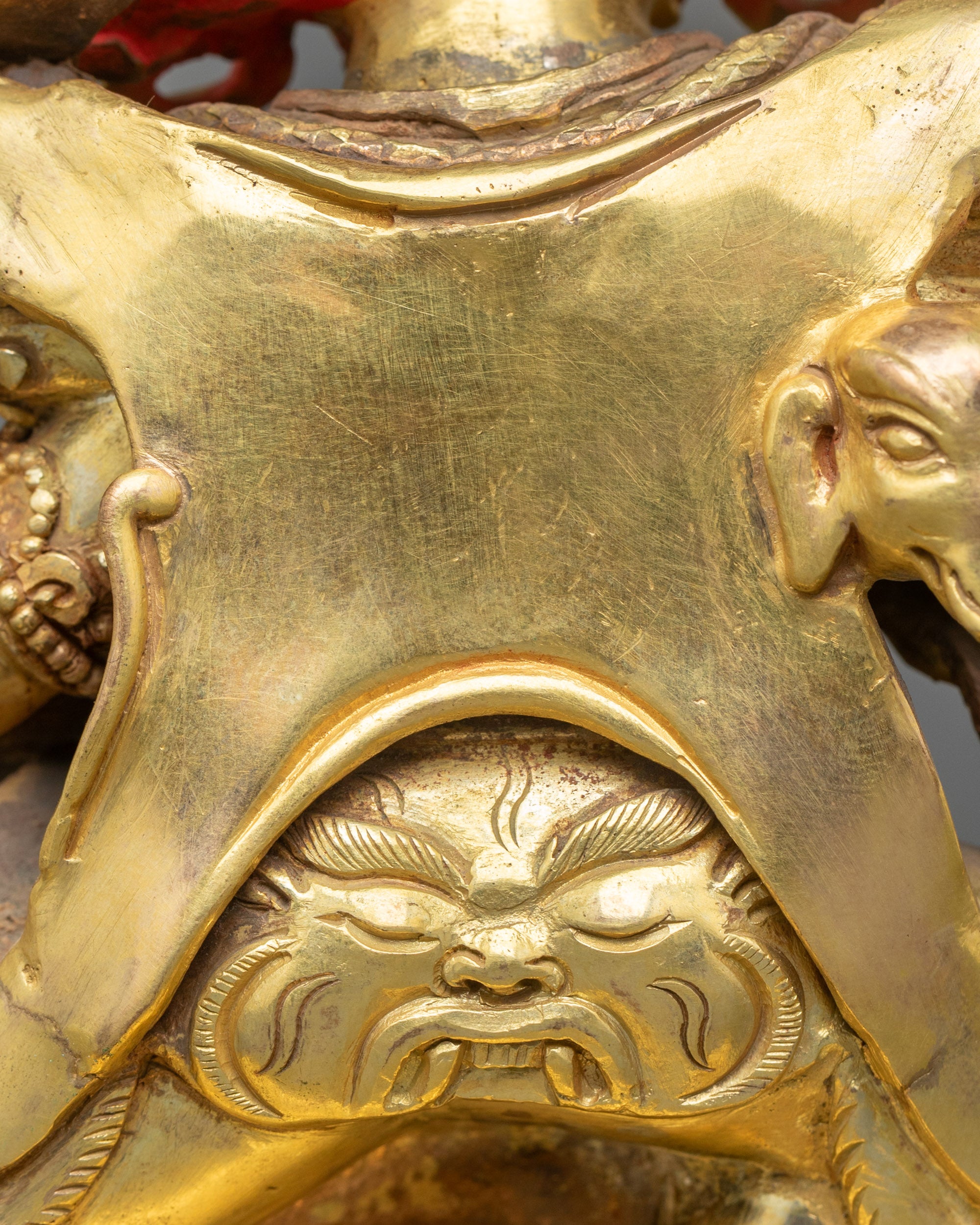 Six Armed Mahakala Statue- Handmade Buddhist Dharma Protector