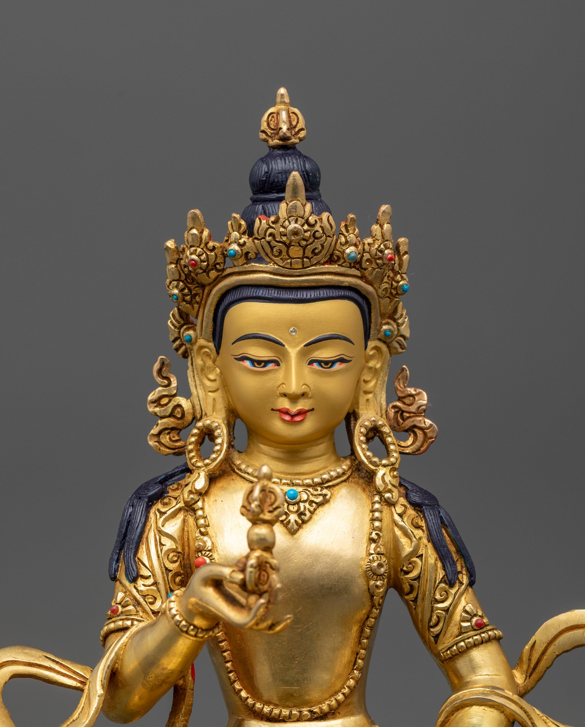 Handmade Dorje Sempa Statue | Gold-Fire Gilded Buddhist Altar Artwork