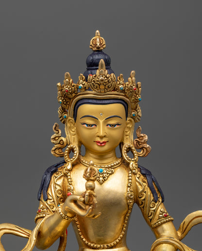 Handmade Dorje Sempa Statue | Gold-Fire Gilded Buddhist Altar Artwork