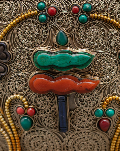 Symbolic Auspicious Rice Pot | Traditional Nepalese Buddhist Pot
