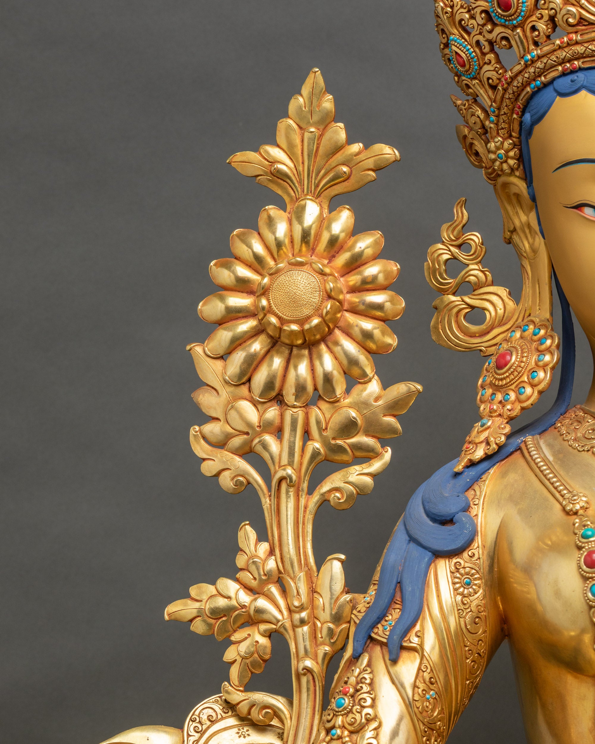 Large Green Tara Statue | High-Quality Buddhist Sculpture from Nepal