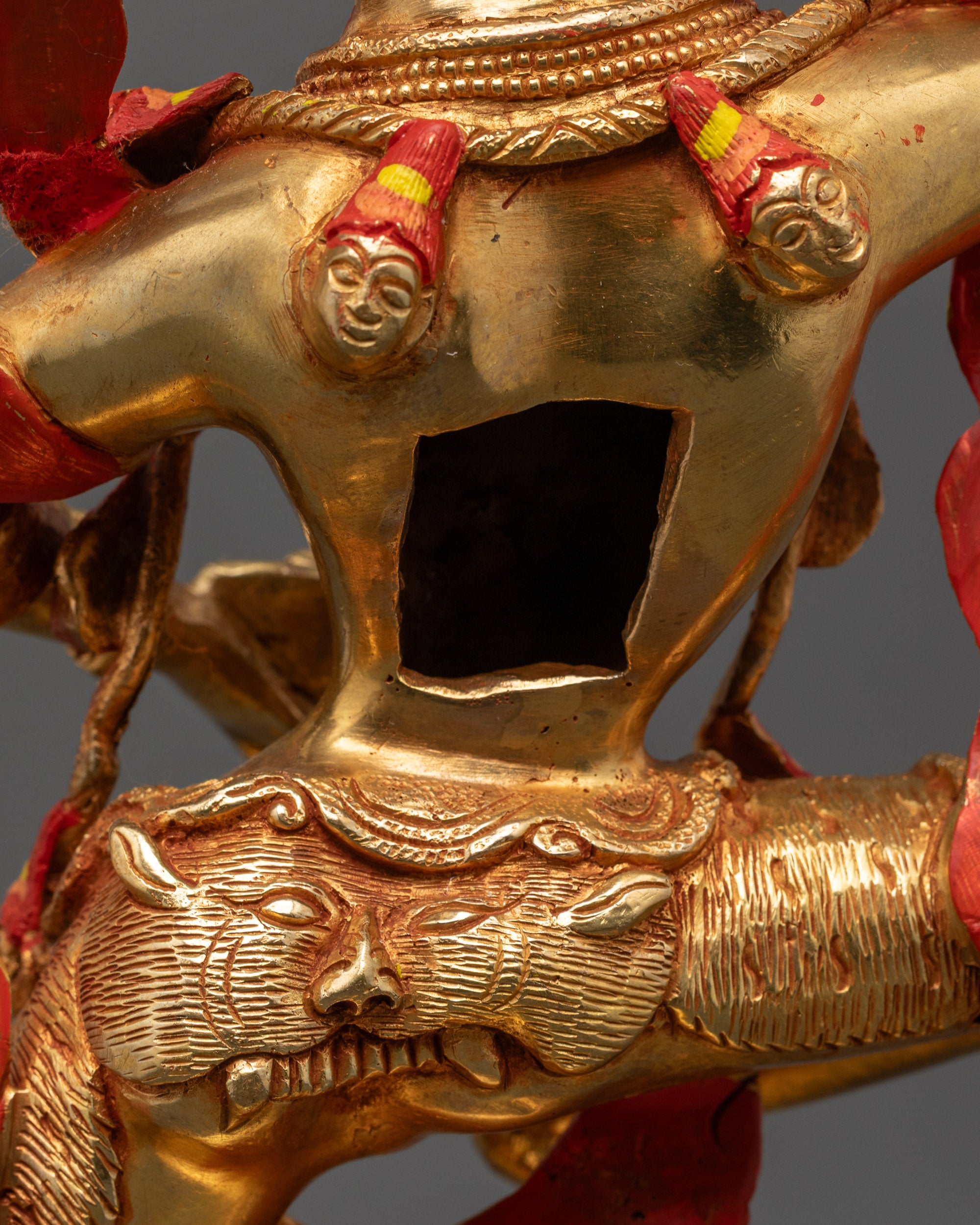 Traditional Simhamukha Sculpture | Nepalese Lion-Faced Guardian Deity