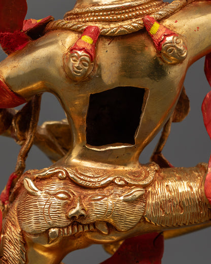 Traditional Simhamukha Sculpture | Nepalese Lion-Faced Guardian Deity