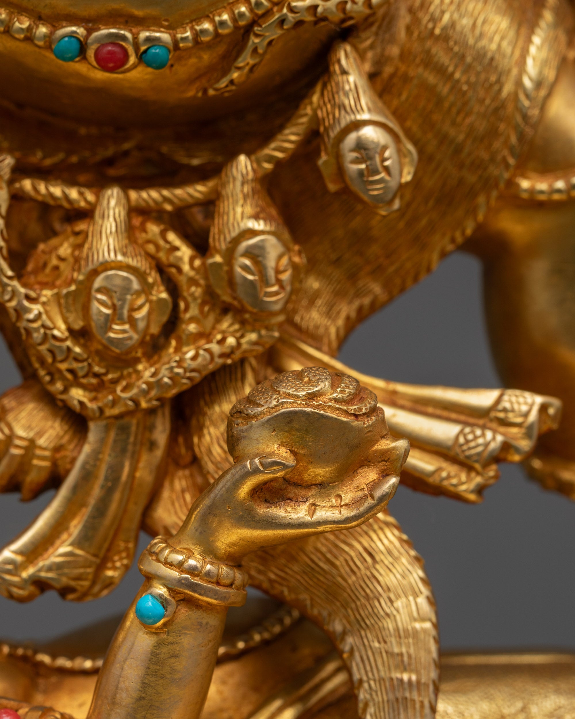 Dharma Protector Mahakala Statue | Wrathful Six Armed Vajrayana Deity