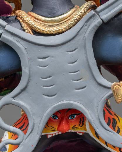 Vibrant Gonpo Chagdrugpa Statue | Fierce Guardian of the Dharma