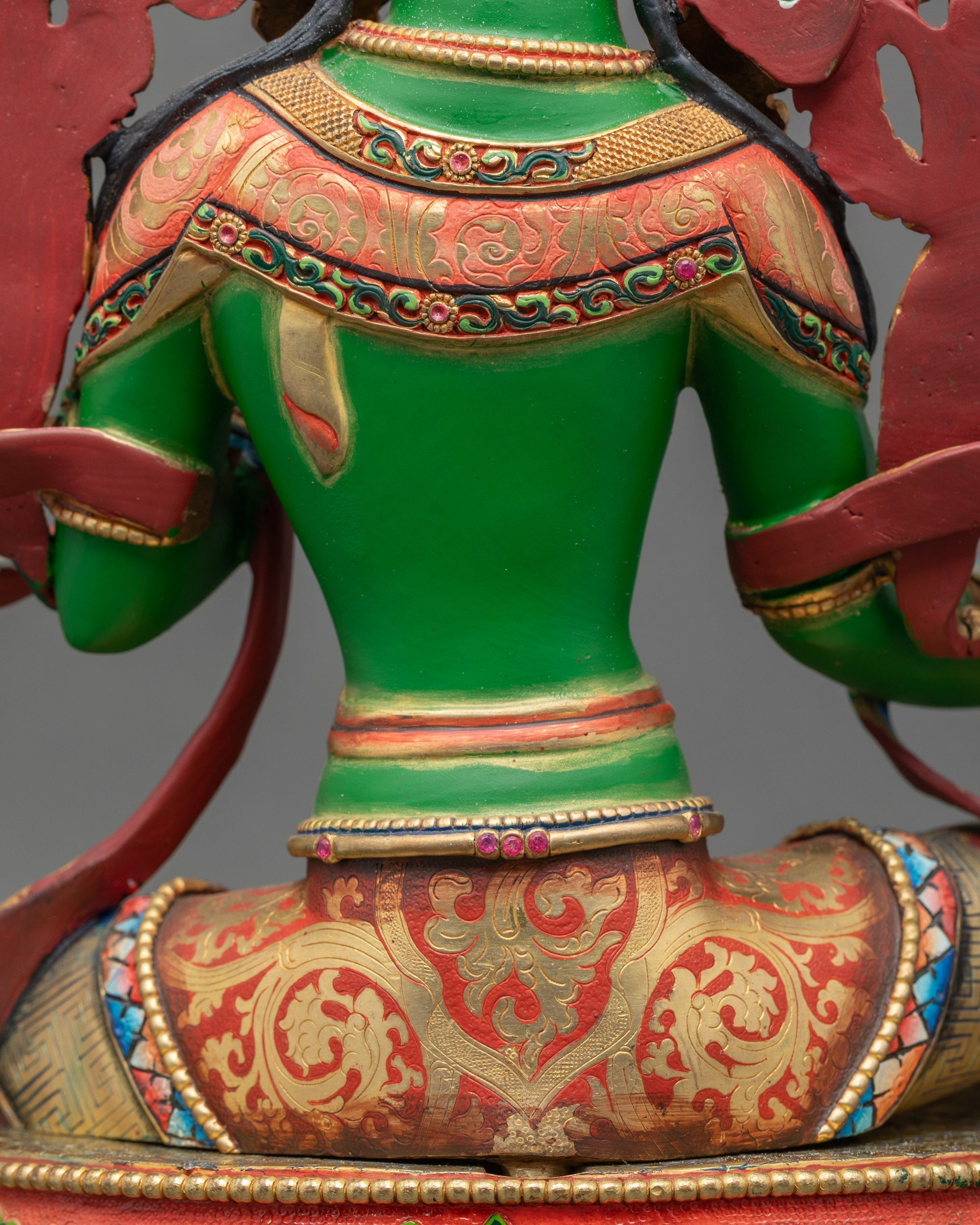 Handmade Green Tara Statue from Nepal | Lost Wax Cased Buddhist Idol