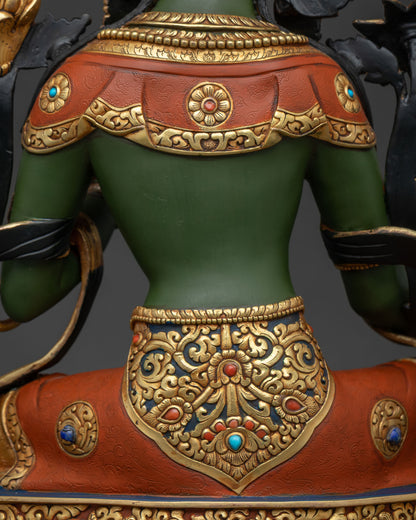 Green Tara Statue for Daily Meditation & Prayer | Handmade in Nepal