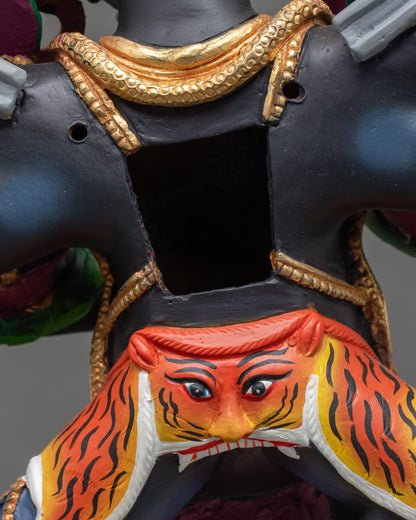 Six-armed Mahakala Sculpture | Tibetan Guardian of Wisdom and Strength