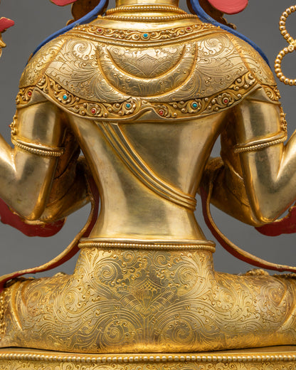 Compassionate Chenrezig Sculpture | Authentic Buddhist Figurine