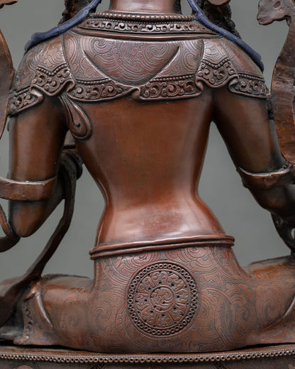 Elegant Green Tara Statue – Handcrafted Tibetan Home Decor