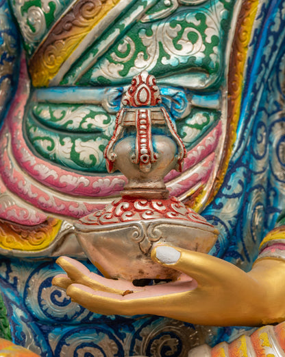 Colorful Guru Padmasambhava Statue | Hand-Painted Artwork from Nepal