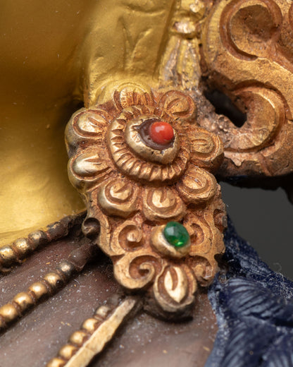 Oxidized Copper Manjushri Statue | Wisdom Deity Artwork
