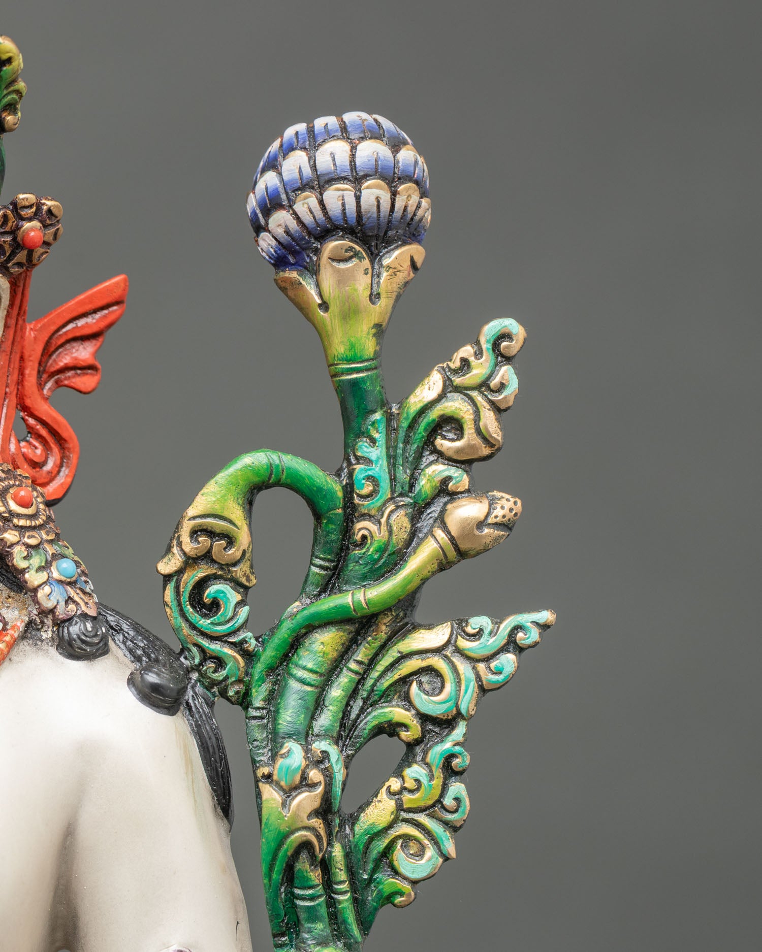 Standing Chenrezig Statue | Colorful Nepali Buddhist Art