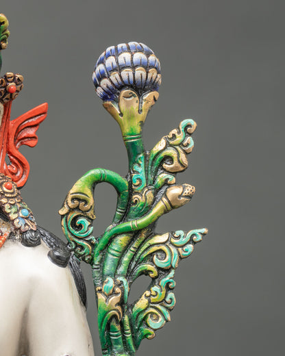 Standing Chenrezig Statue | Colorful Nepali Buddhist Art
