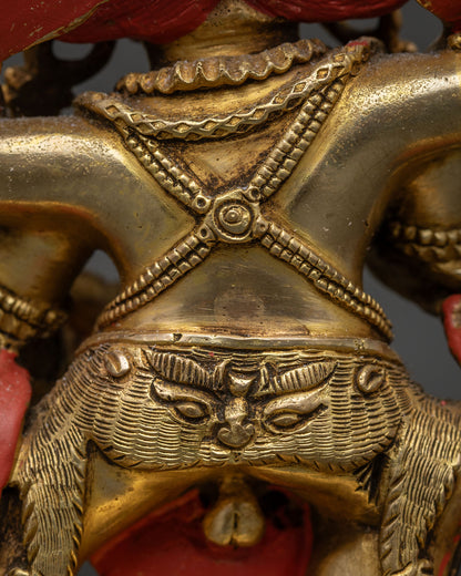 Red Dzambhala Statue | Authentic Nepalese Craftsmanship