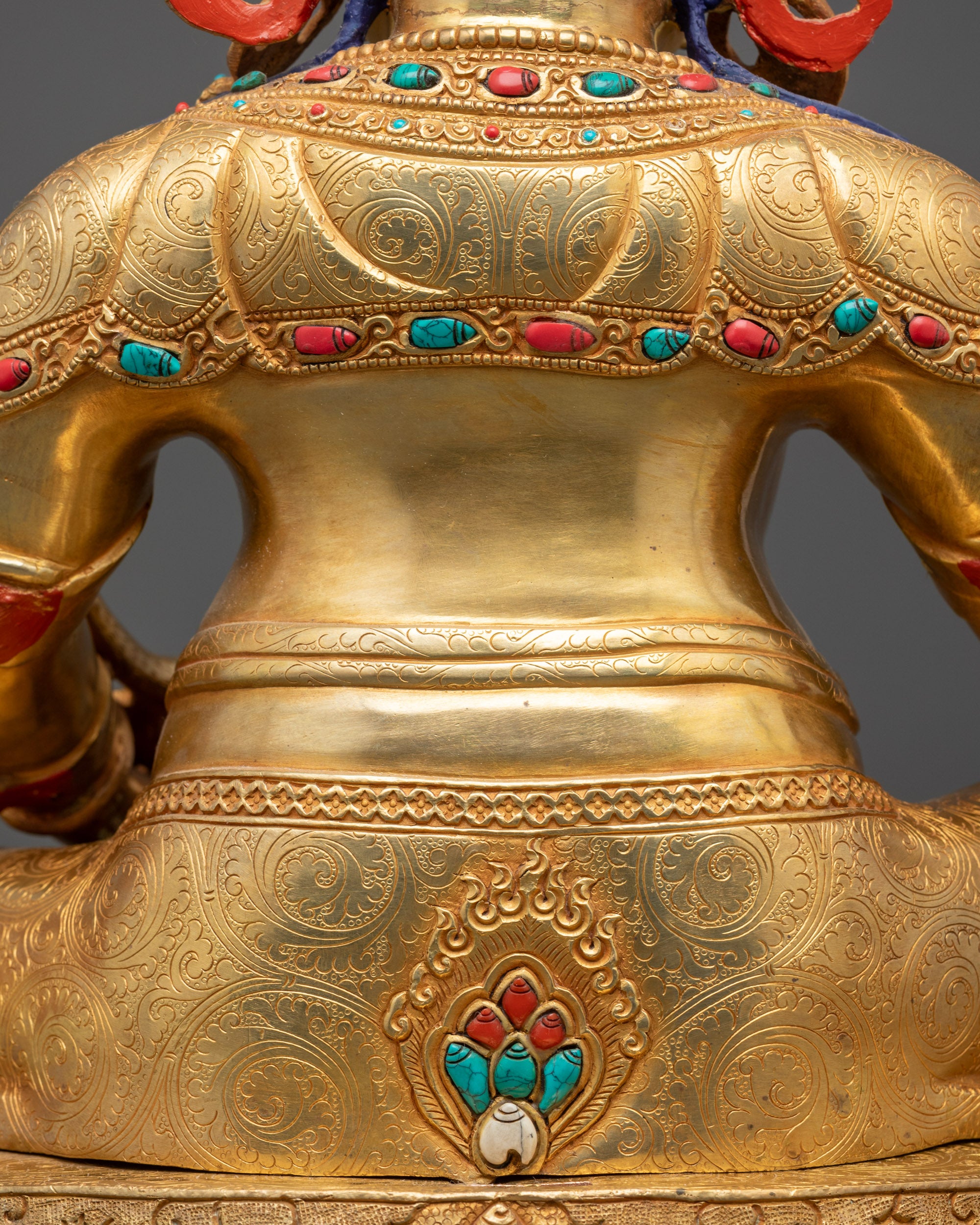 Divine Dzambhala Sculpture | Handmade Tibetan God of Wealth for Altar