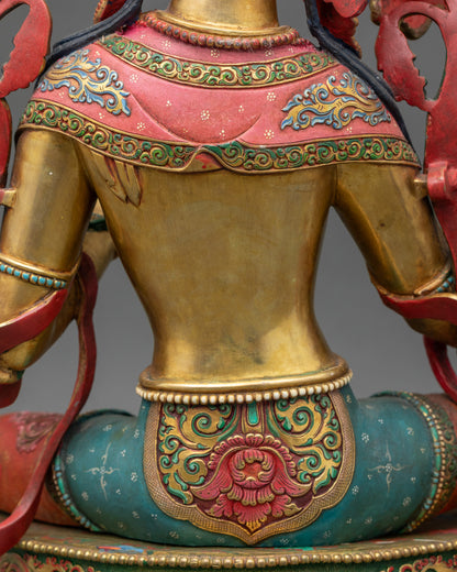 Green Tara Altar Statue | Tibetan Buddhist Icon of Compassion