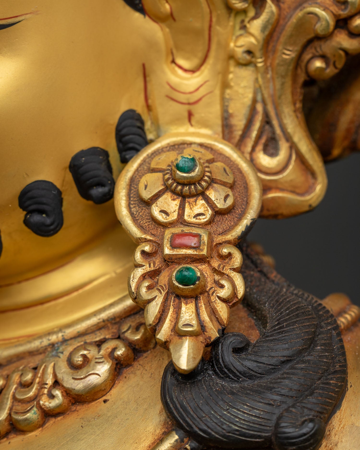 Dzambhala Statue | Wealth Manifesting Buddhist Figurine from Nepal
