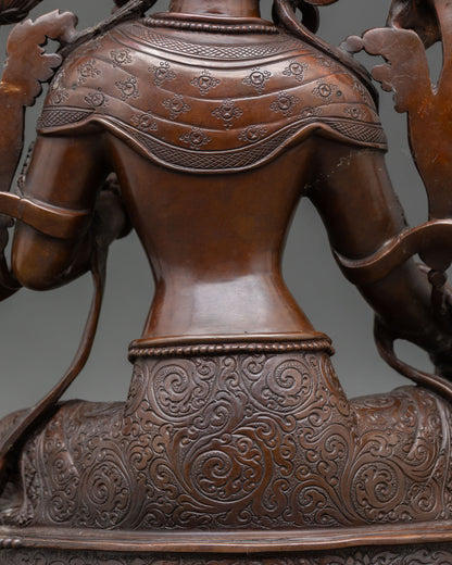 Handcrafted Green Tara Statue | Buddhist Spiritual Decor