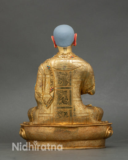 Buddhist Master Tsongkhapa - Handmade Statue Set from Nepal