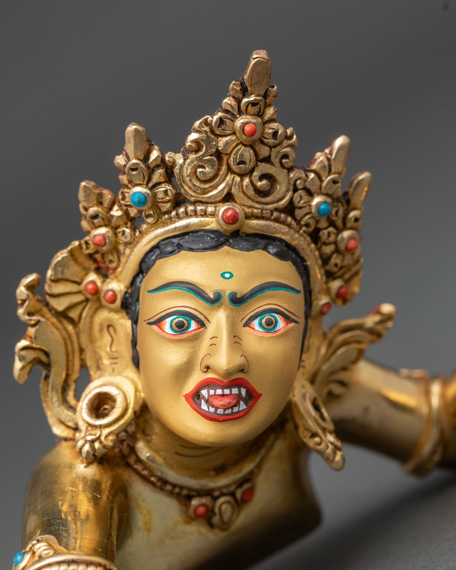 Green Dzambhala Statue | Buddhist Wealth Deity