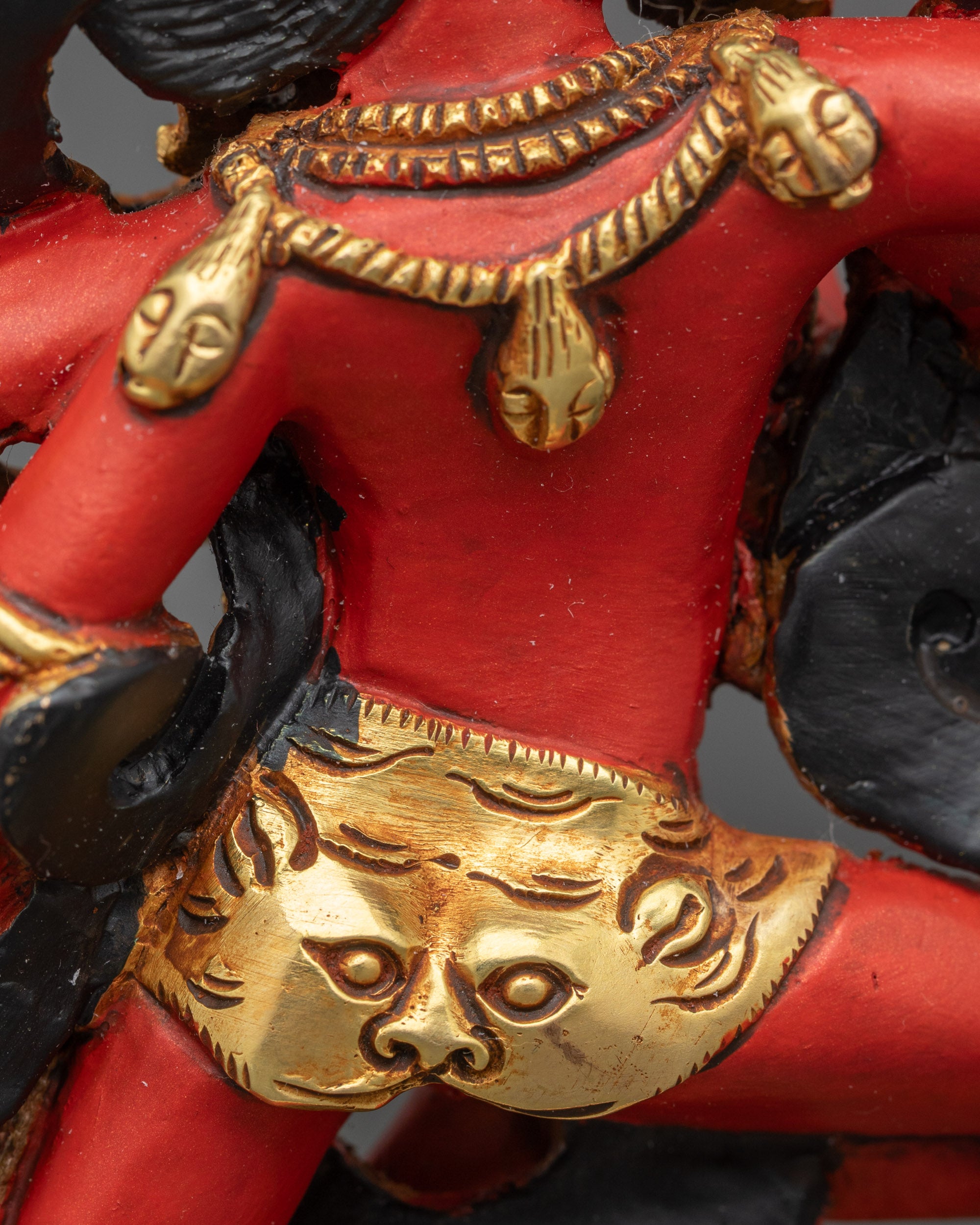 Red Rigjema Statue | Traditional Nepalese Ritual Sculpture