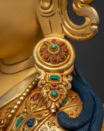 Guru Norlha Statue | Luxuriously Gold Fire-Gilded Copper Sculpture