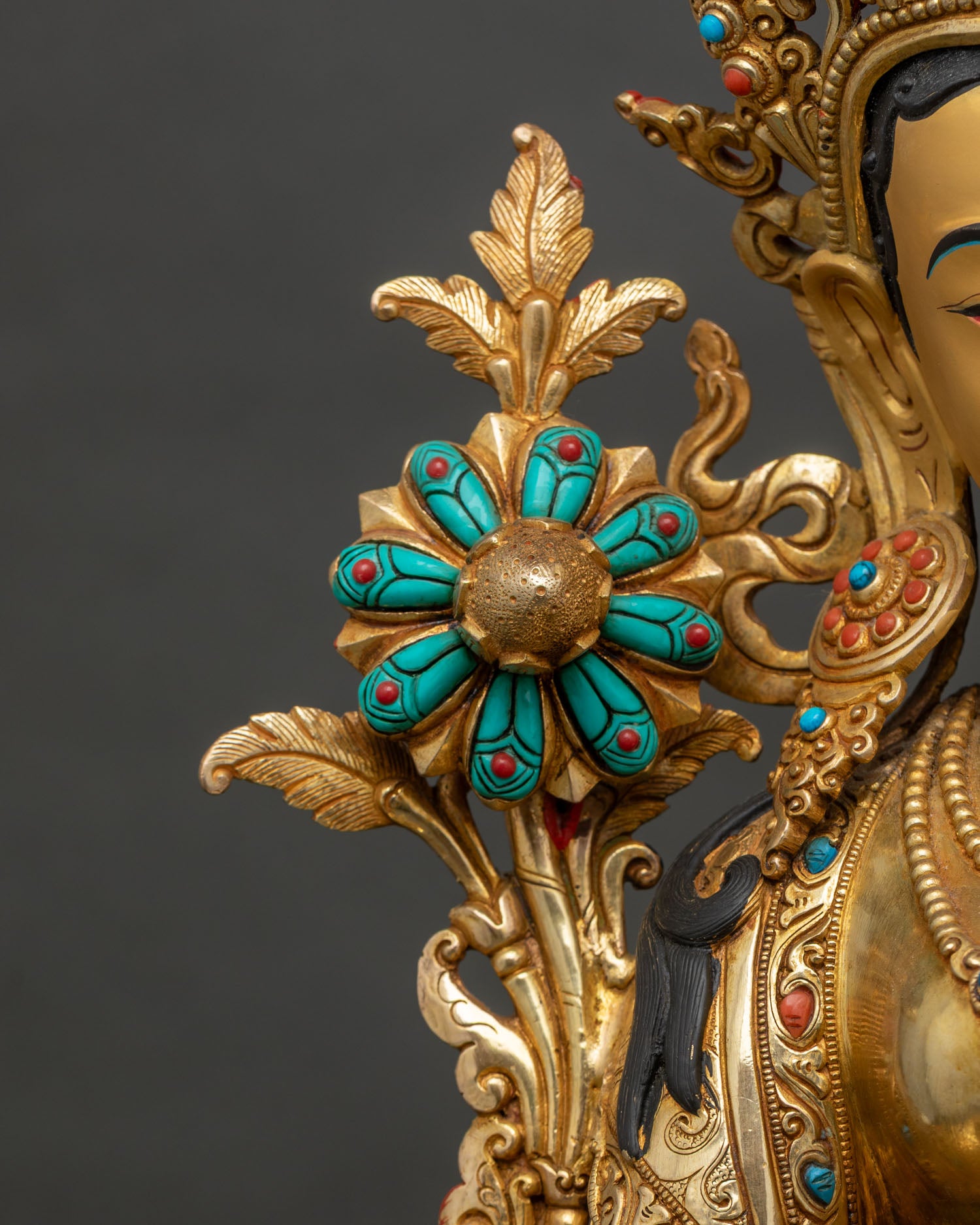 Large Green Tara Statue | Nepalese Lost-Wax Crafted Art