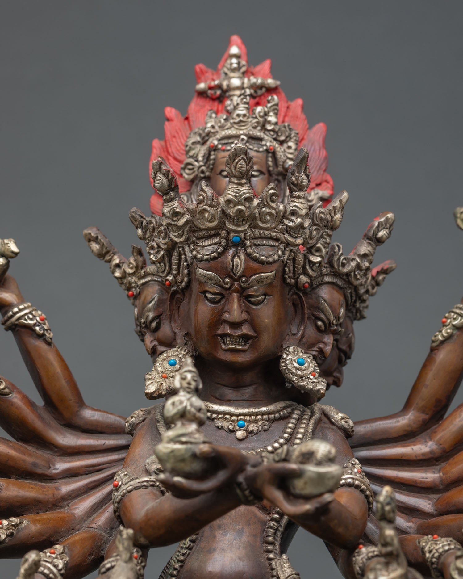 Large Oxidized Hevajra Statue | Tibetan Buddhist Artwork