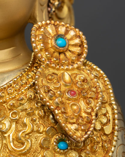Jowo Rinpoche Statue | 24K Gold Gilded Tibetan Sacred Art