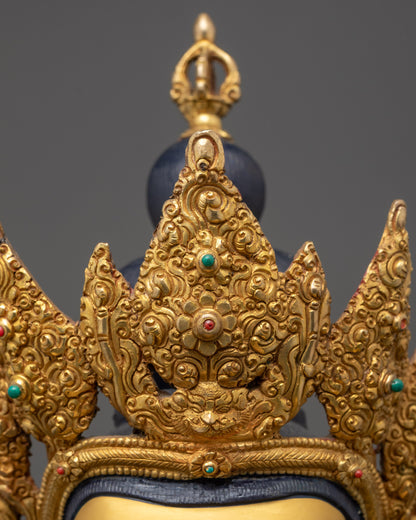 Tibetan Vajrasattva Statue | 24K Gold-Gilded Buddhist Purification Deity